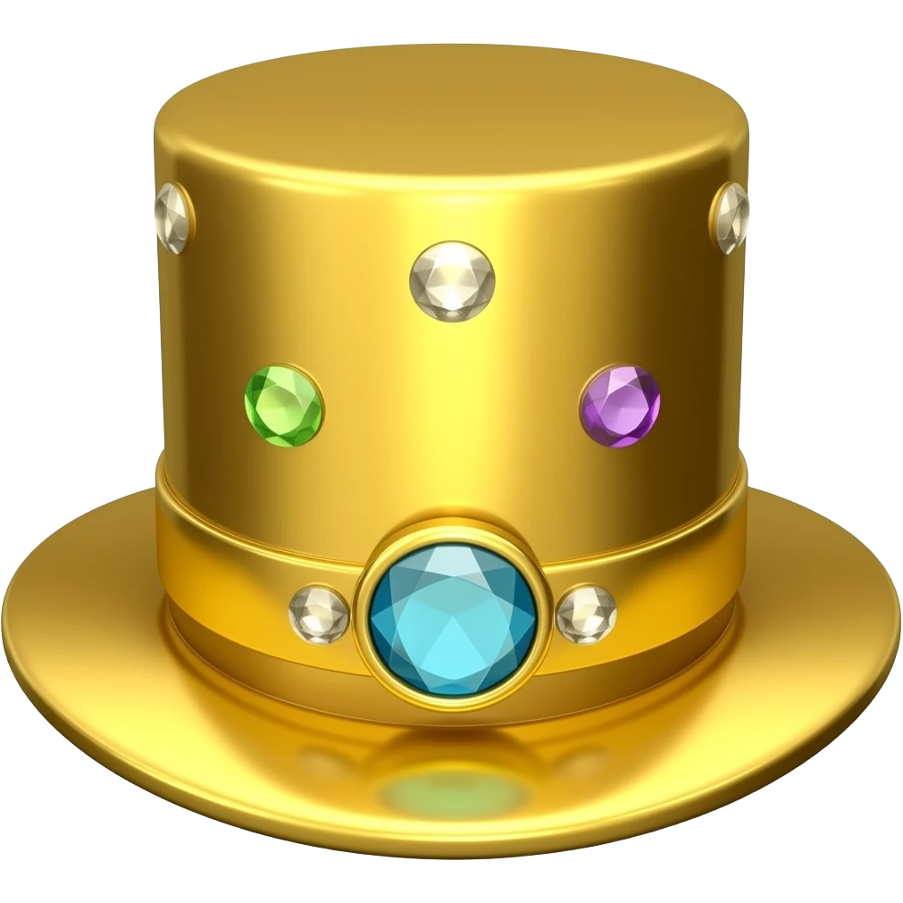 Cappello a cilindro d’oro e brillanti emoji