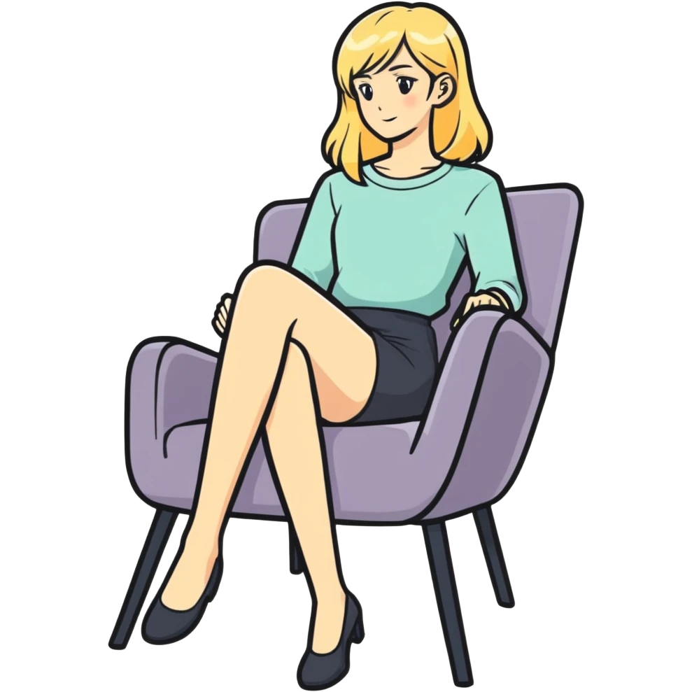 Blond lady.naked .big boobs.sitiing on chair with her legs open emoji