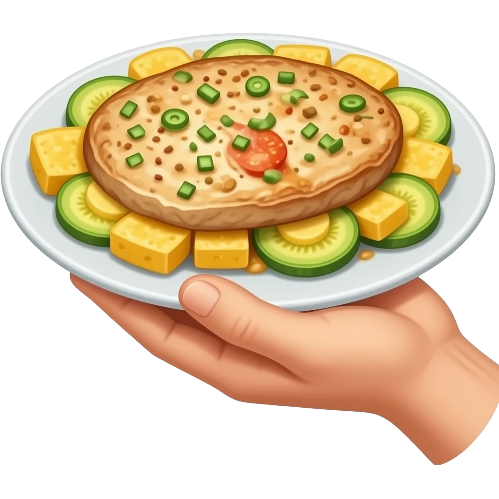 UNA MANO SOSTENIENDO UN PLATO DE COMIDA emoji