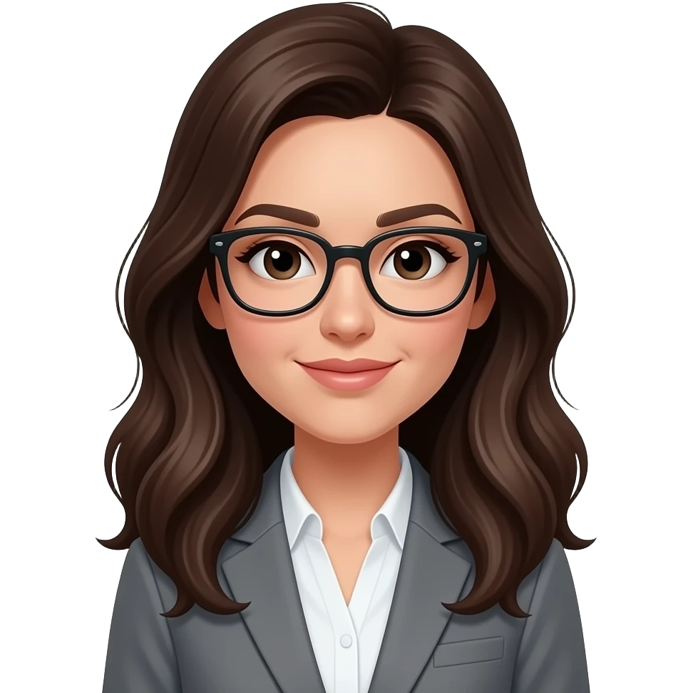 brunette with glasses emoji