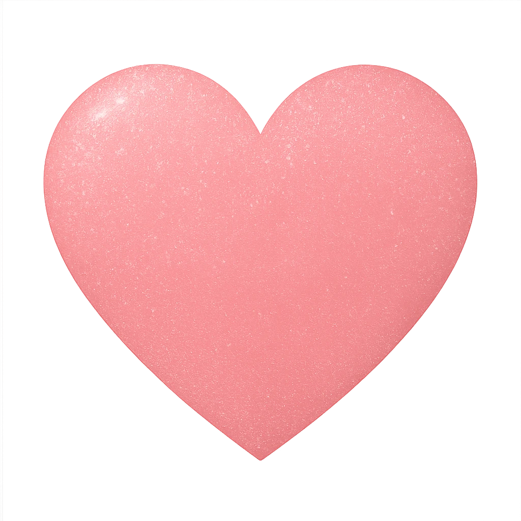 heart with a subtle glitter overlay, clean digital illustration emoji