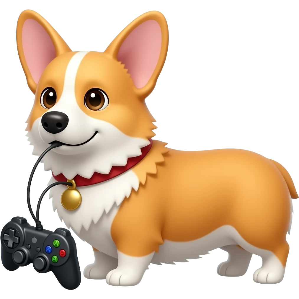 Corgi and a game controller emoji