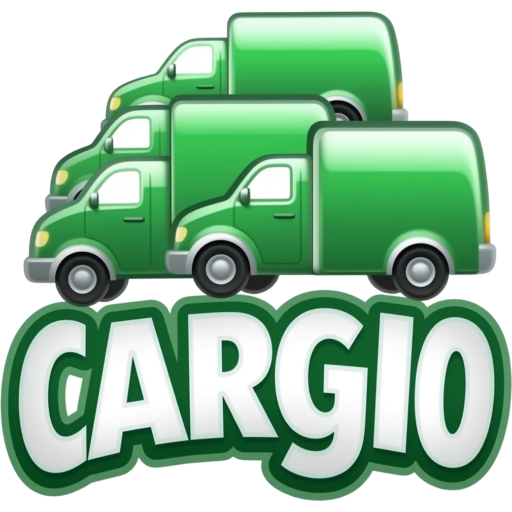 logistic logo transportation with vans name Team Cargo green logo emoji