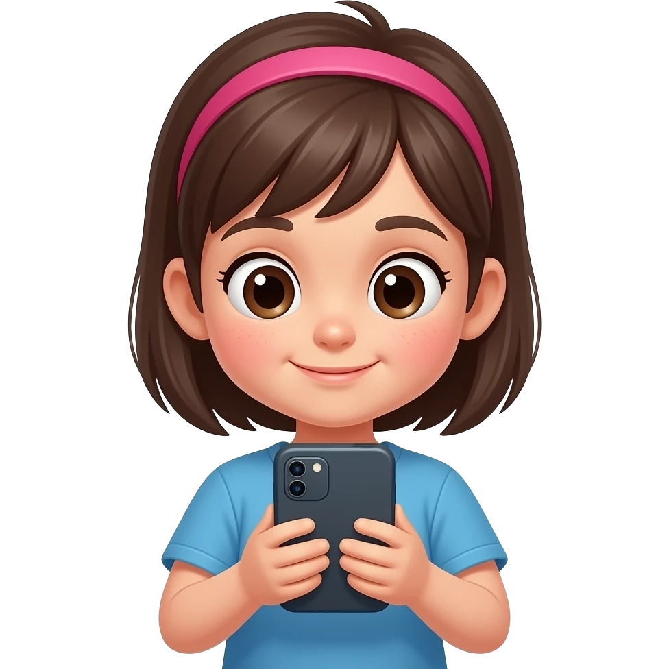 Ребенок смотрит в телефон emoji