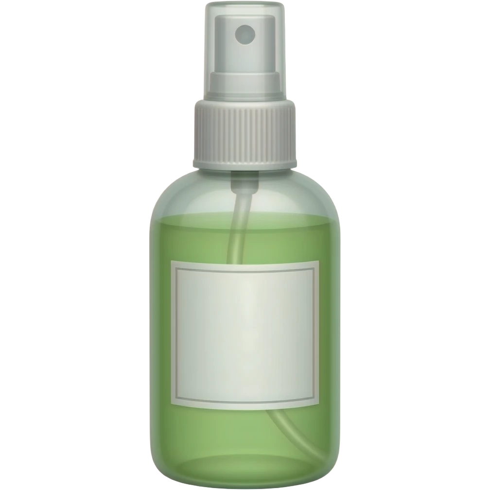 Thin Light green spray bottle with label emoji