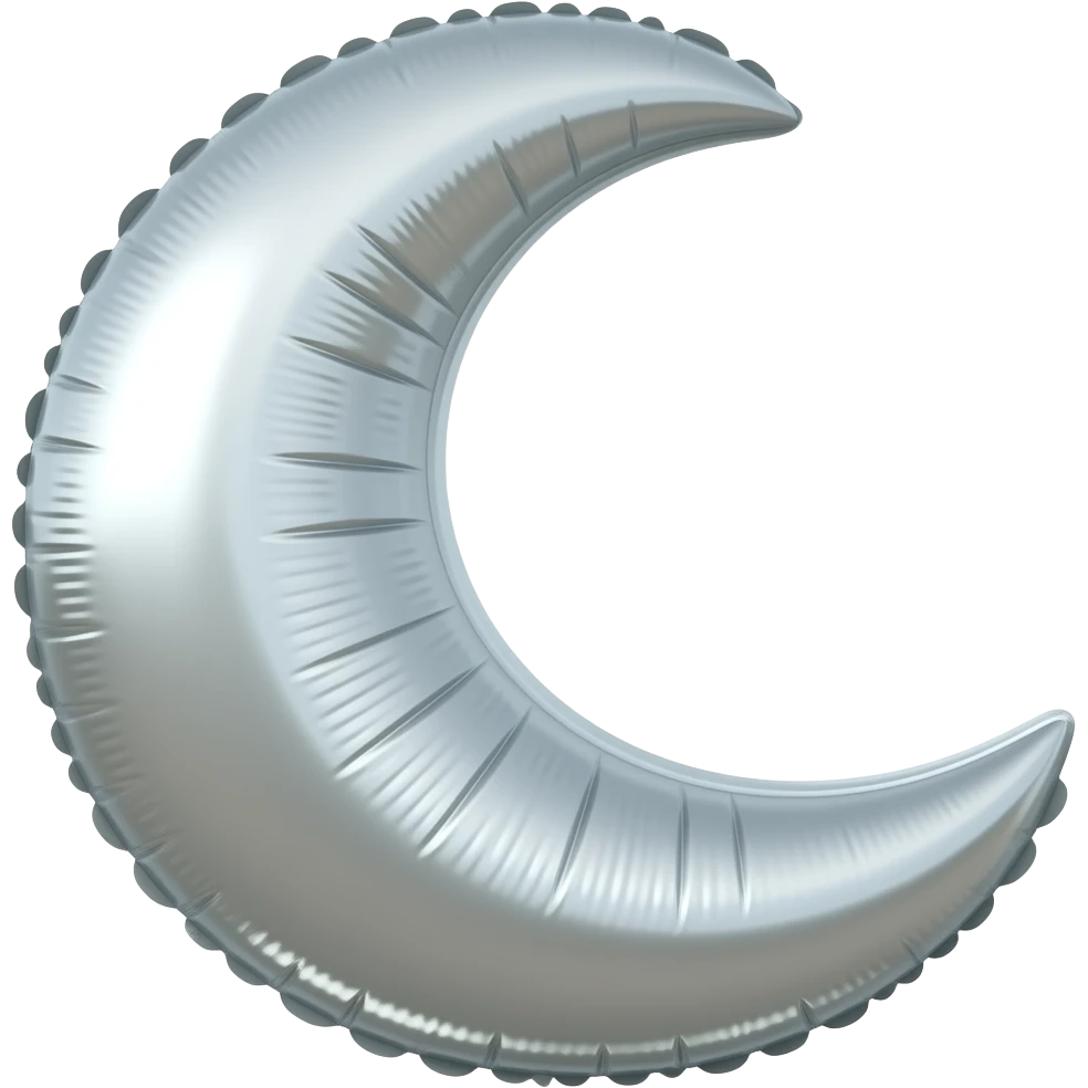 grey moon shape birthday balloon emoji