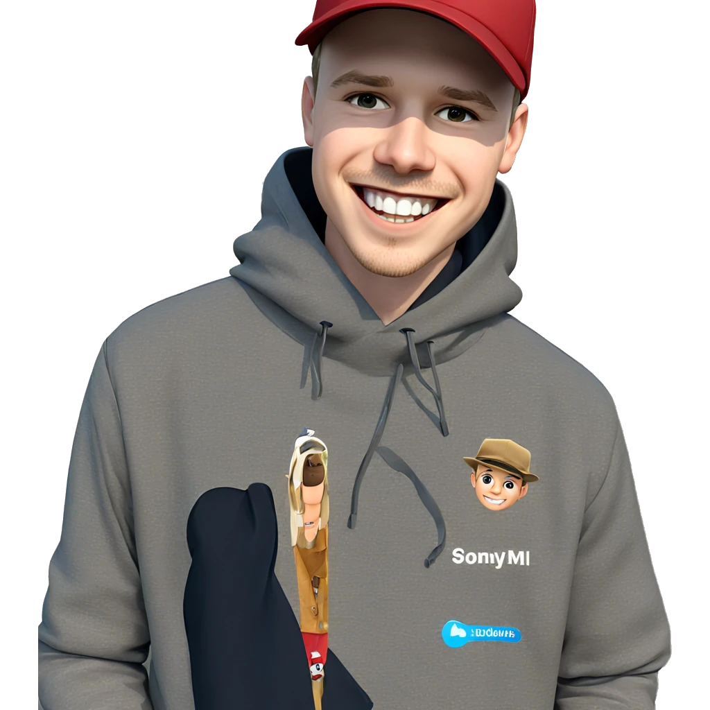 smiling boy in hat outdoors emoji