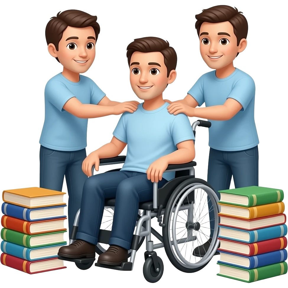 Combinaison 📚👨‍🦽💆 emoji