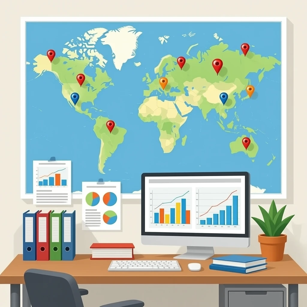 office, development, guide, map, marks, flags emoji