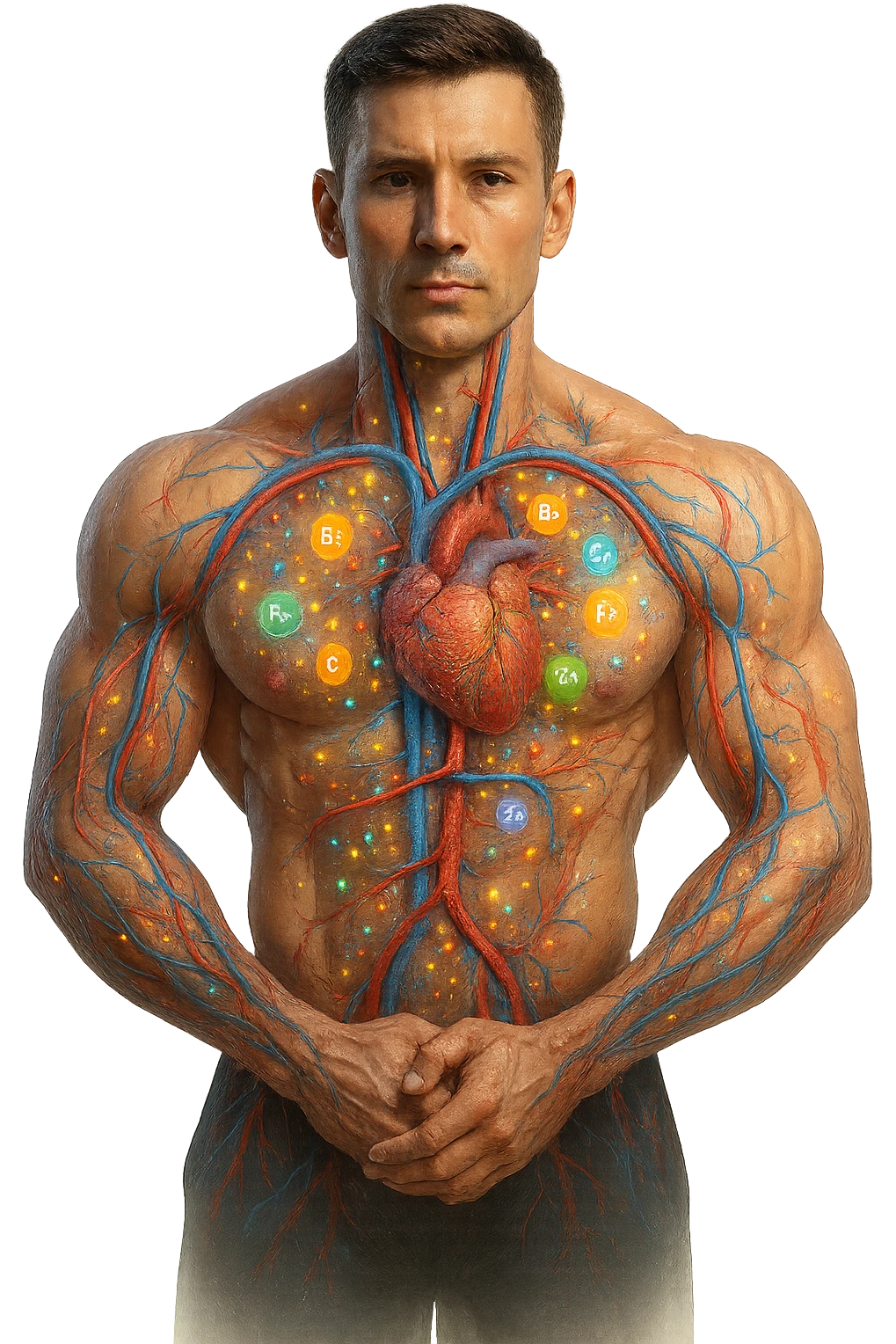 immagine realistica prendendo spunto da questa dei Nutrienti , vitamine, carboidrati ecc.. veicolati nel corpo emoji
