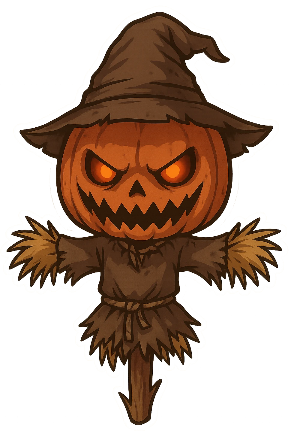 Halloween scarecrow, make it scary, remove background  emoji