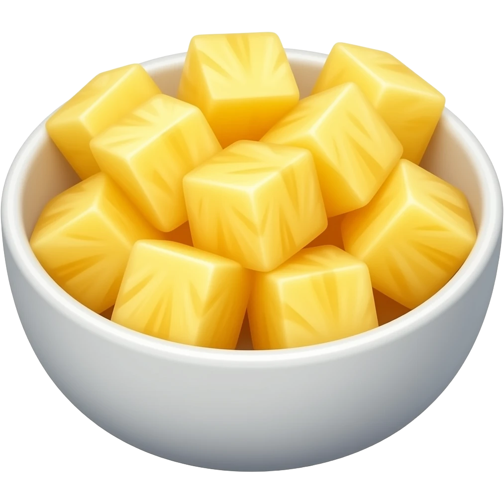 pineapple cubes in bowl emoji