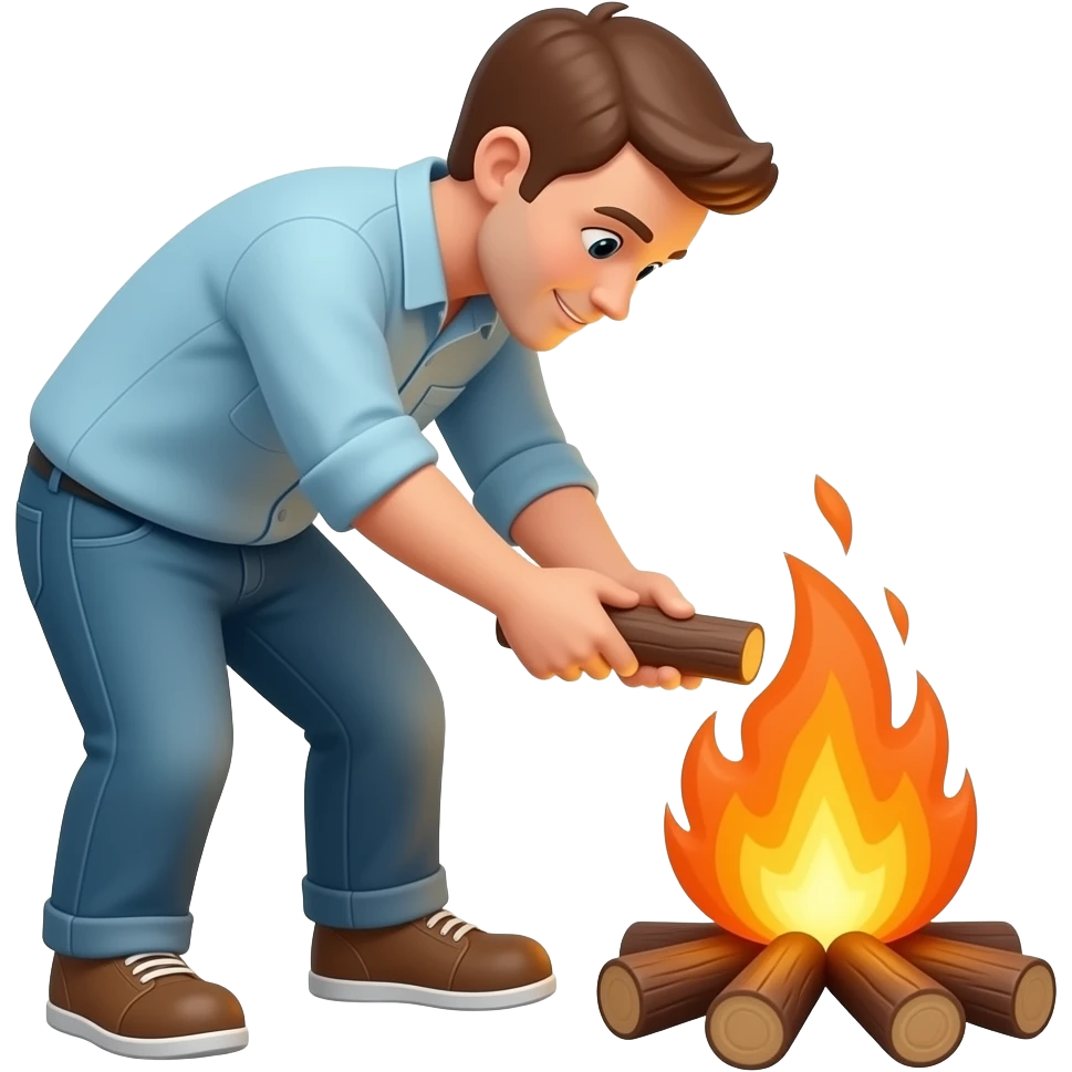 adding wood to small campfire emoji