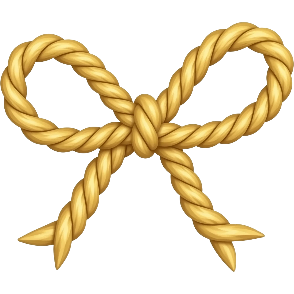Tiny thin yellow bow made of string emoji