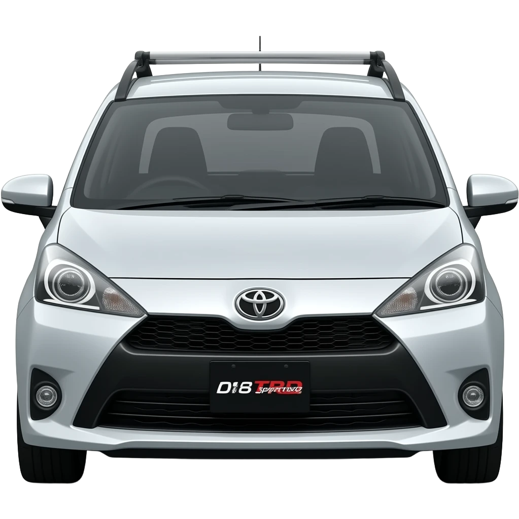 buatkan saya emoji mobil toyota agya TRD Sportivo 2018, warna silver yang diatasnya ada braket barang emoji