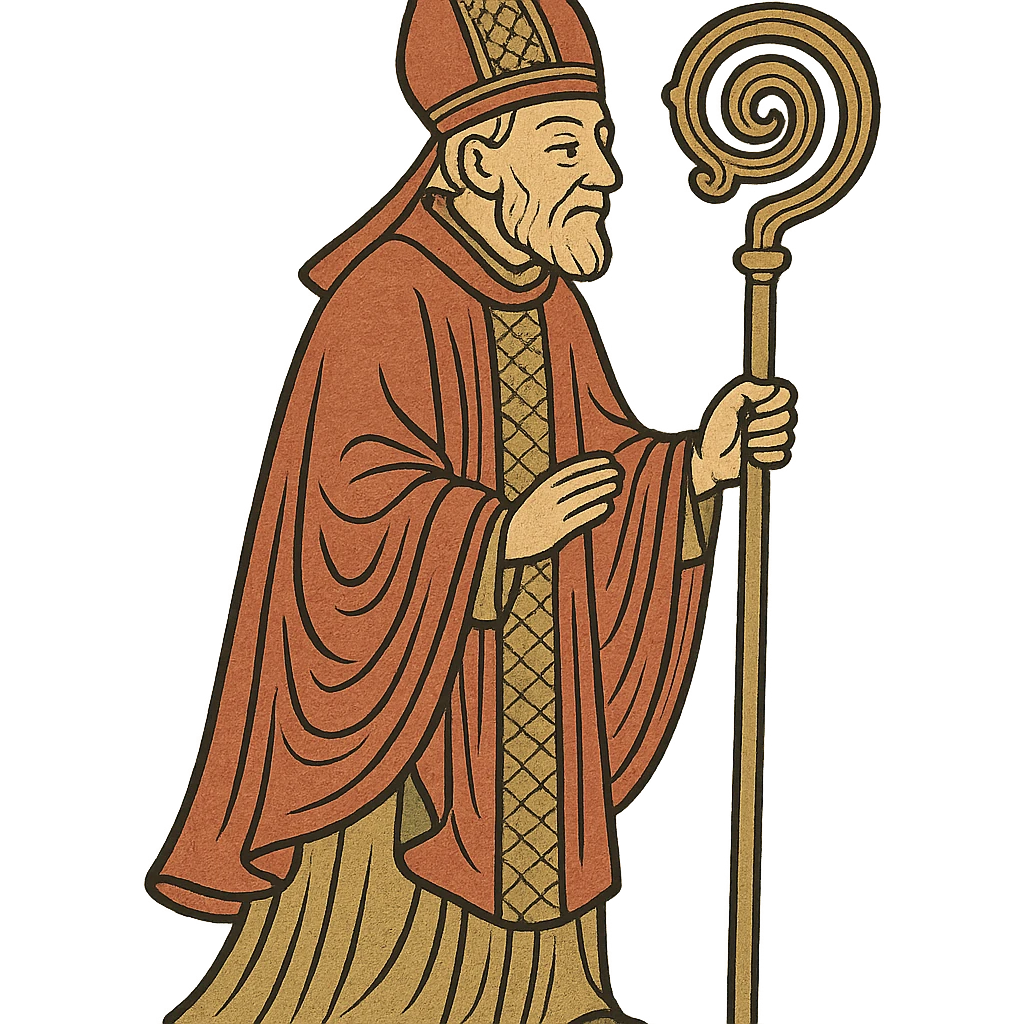 ukiyo-e style bishop dressed in red emoji