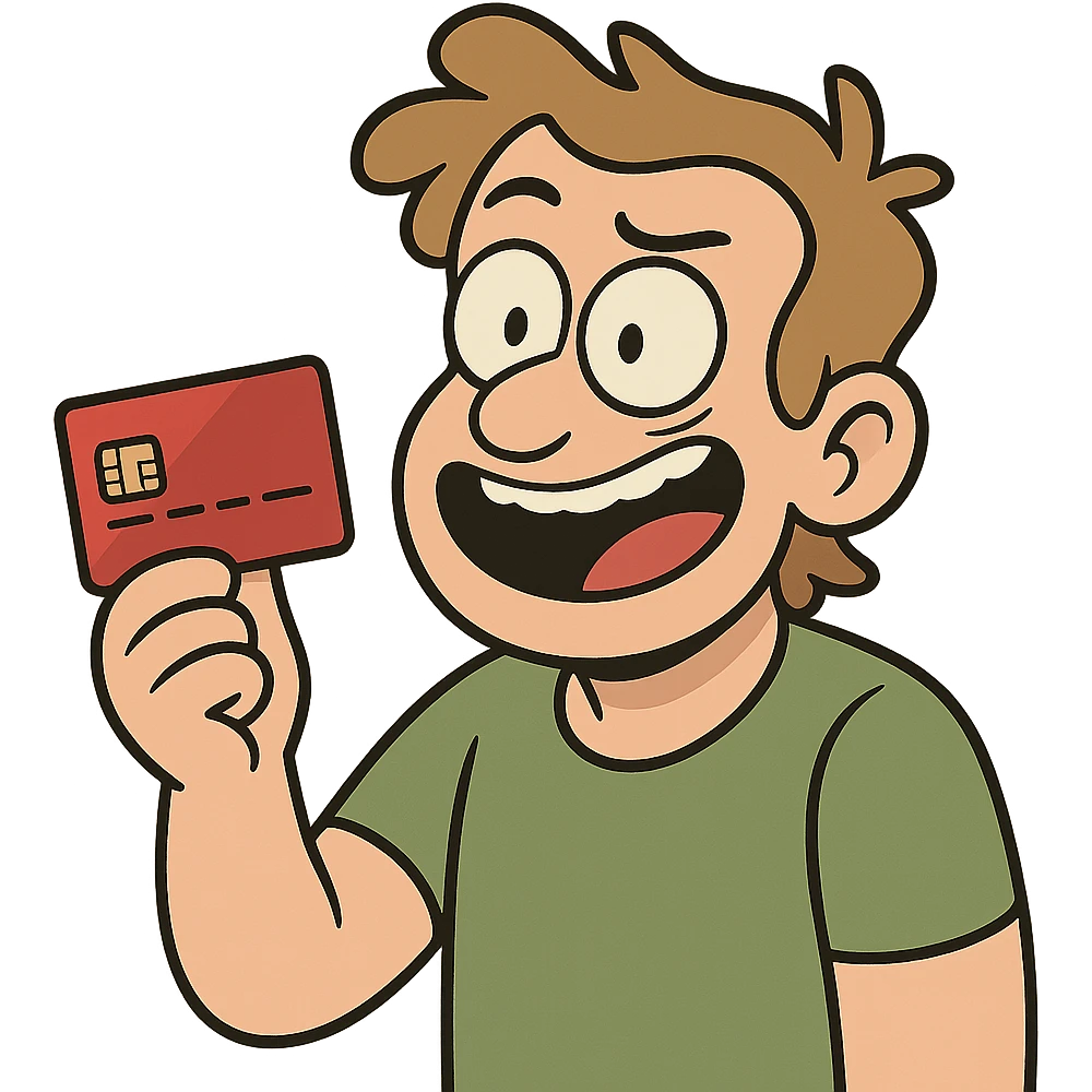 red debit card, bold color, subtle shine, no text emoji