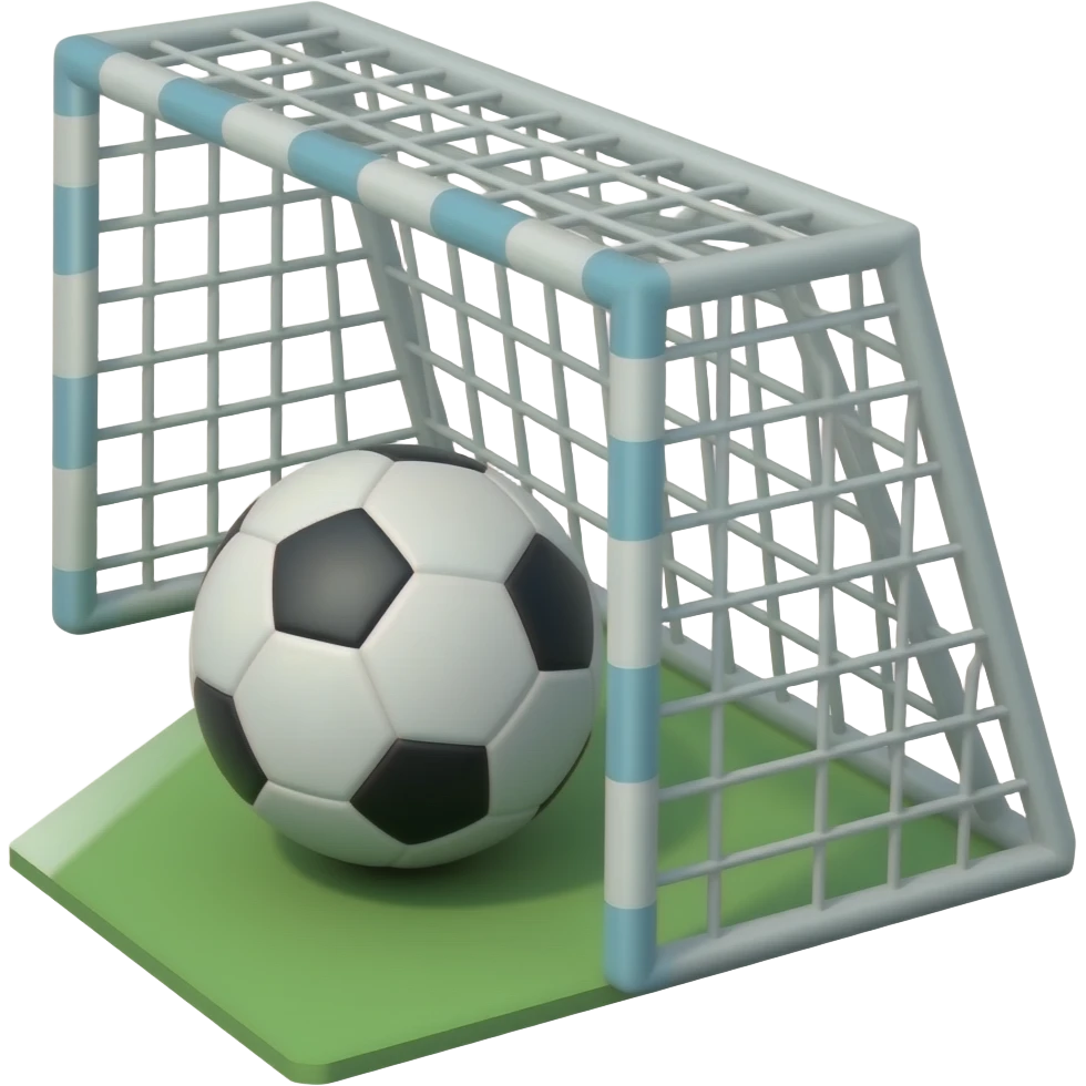 generame un emoji de un arco de futbol con una pelota entrando al angulo emoji