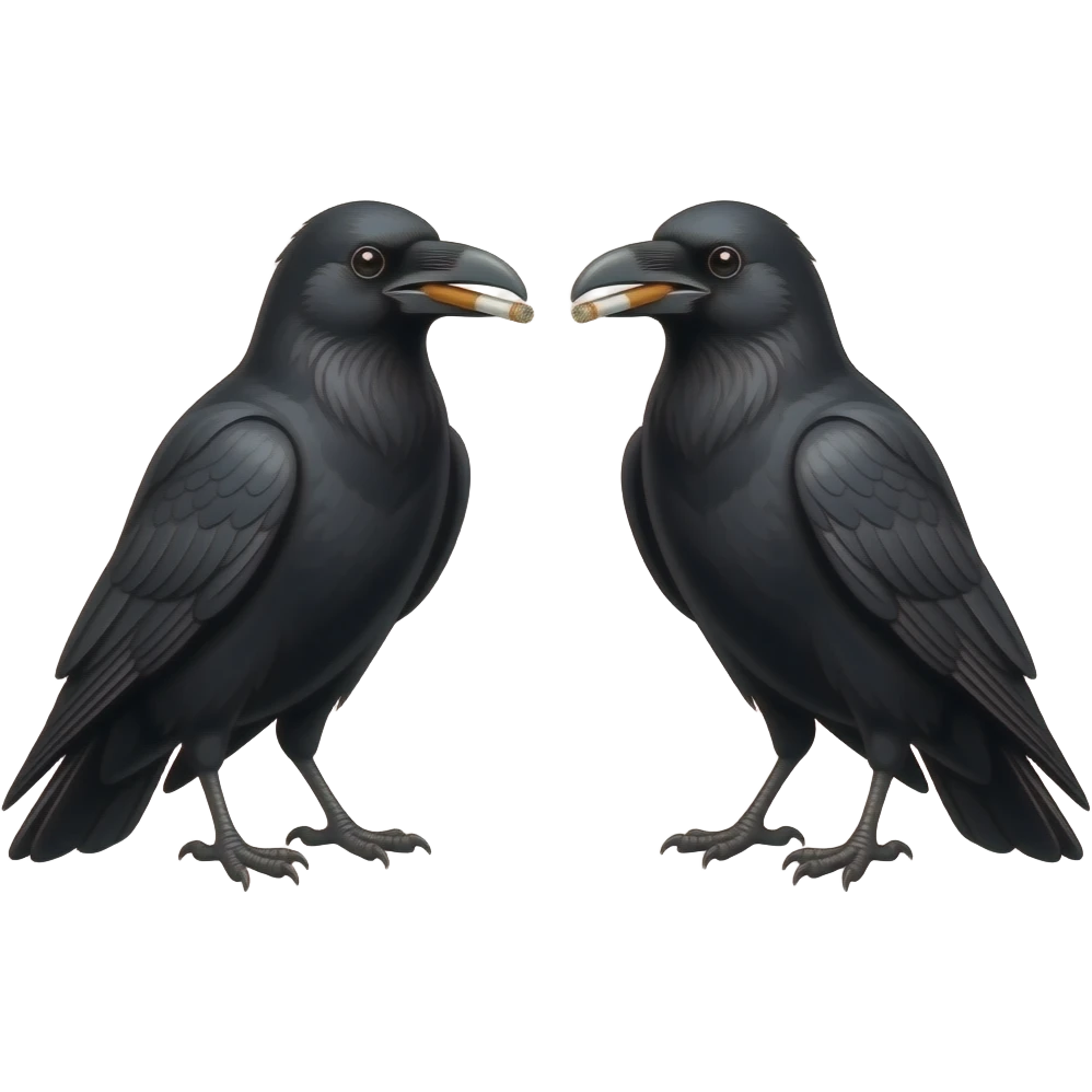 make me a emoji that has two crows smoking pot and it says crni cerak emoji