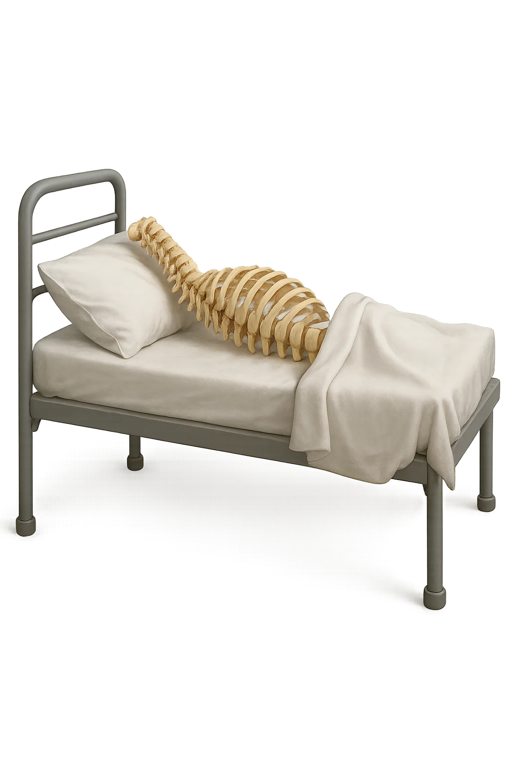 spina dorsale anatomica realistica dorme in un letto emoji