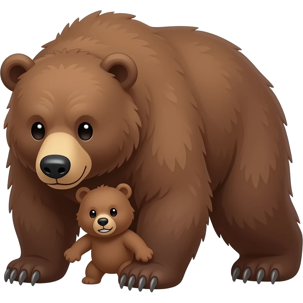 Big Bear crushing little bear emoji