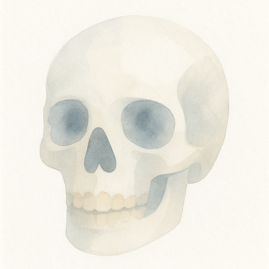 skull, soft edges, subtle colors emoji