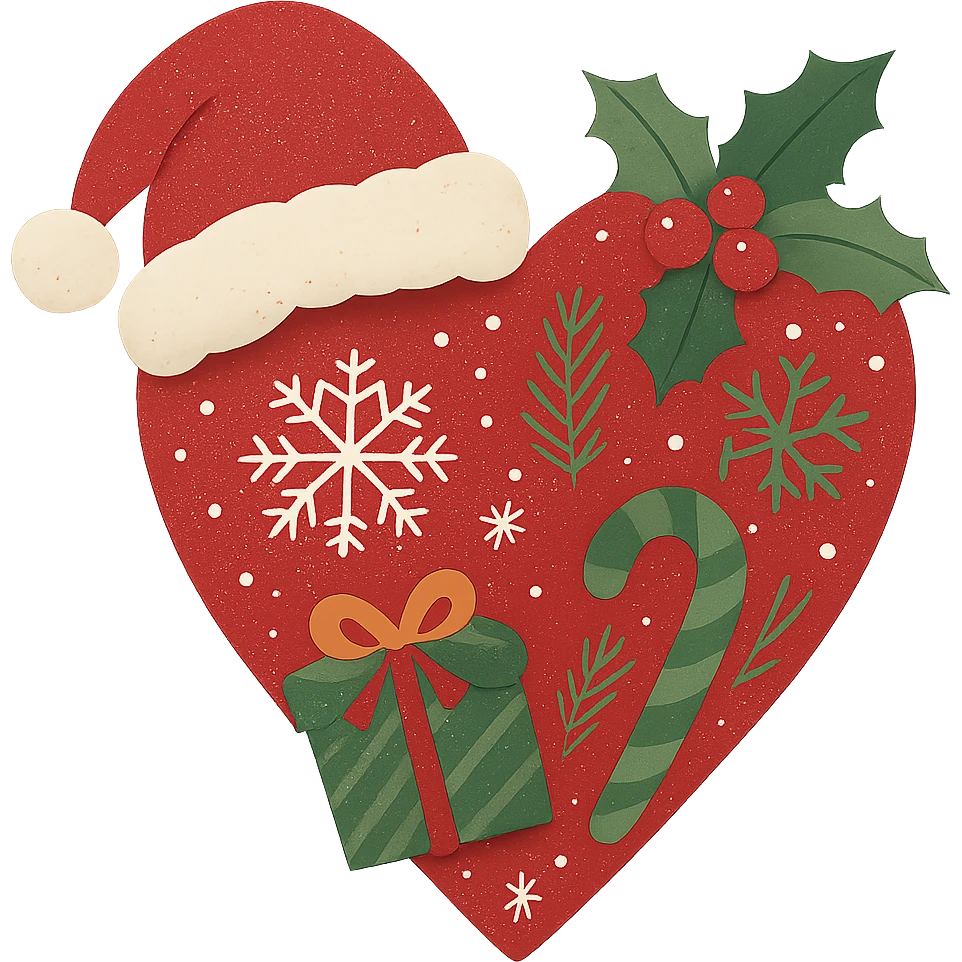 heart with Christmas theme,, remove background emoji