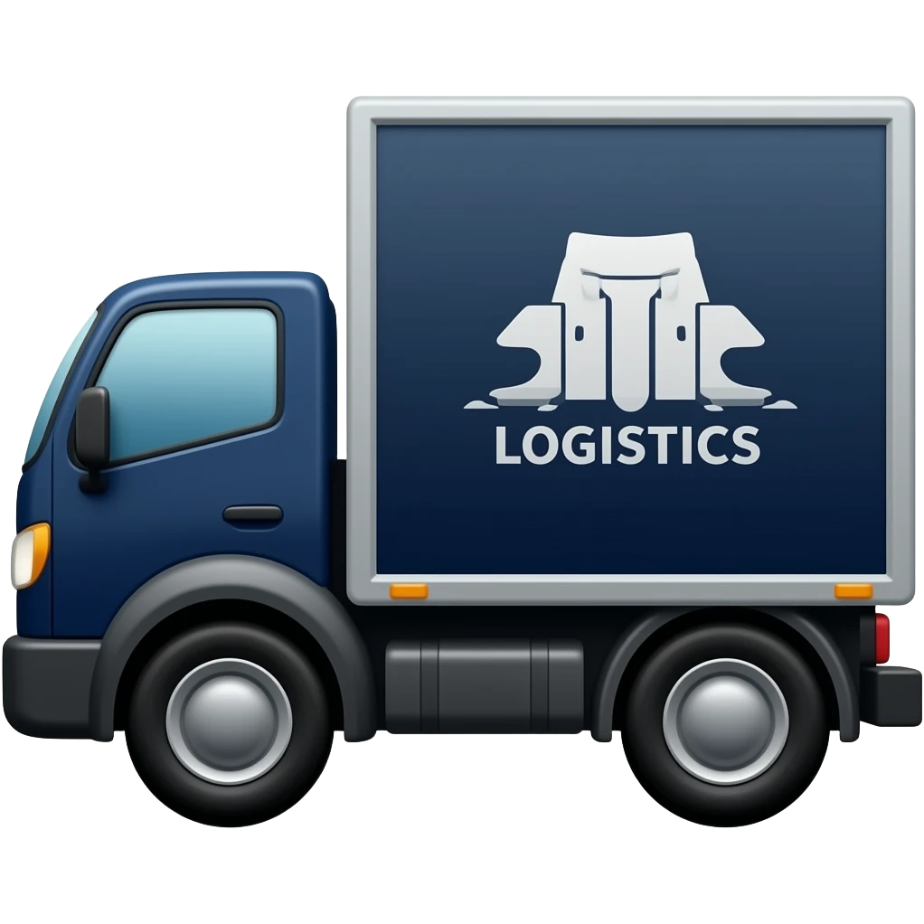 lkw mir dem logog lache logistik in dunkel blau emoji