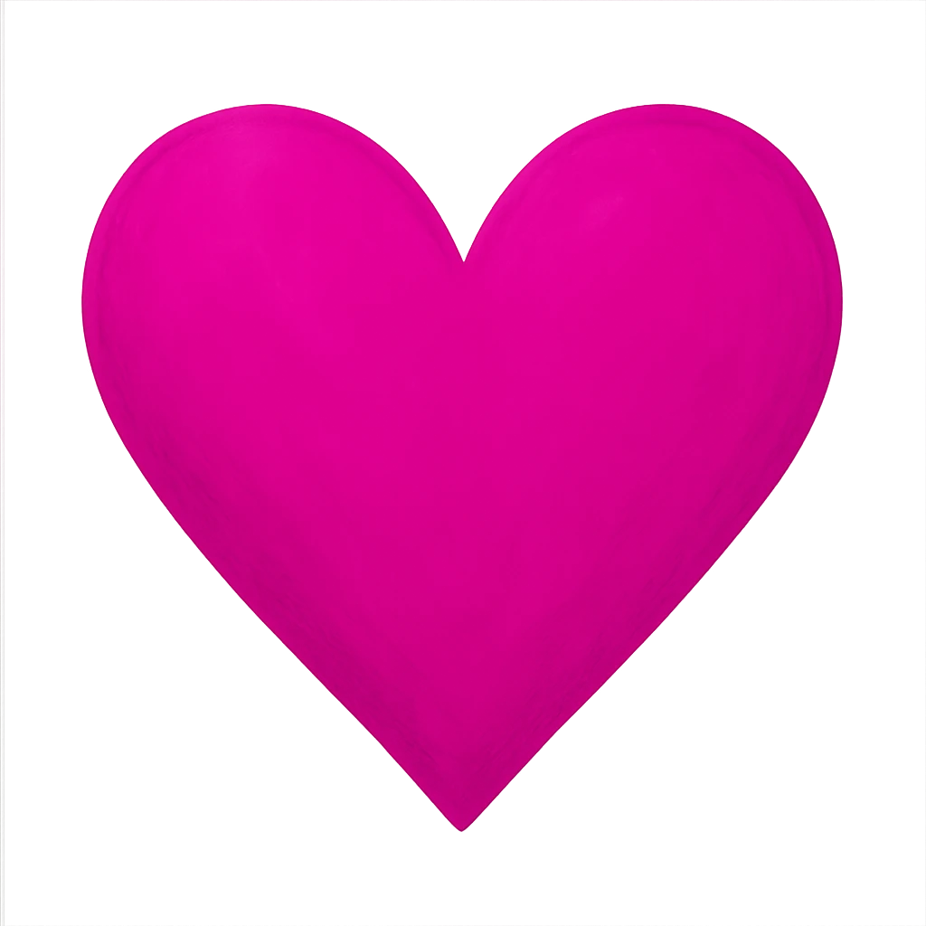 heart with a bright magenta color, digital illustration, no background emoji