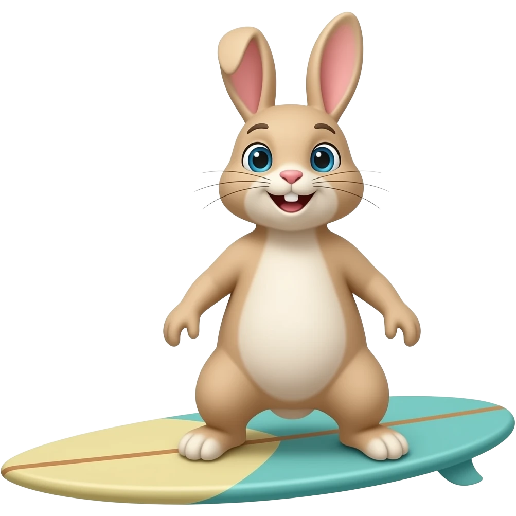 Rabbit on surfboard emoji