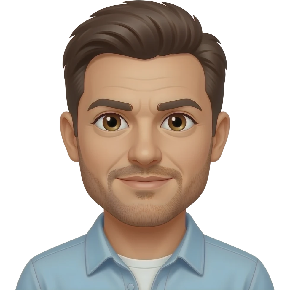 Hombre con ojos marrones emoji