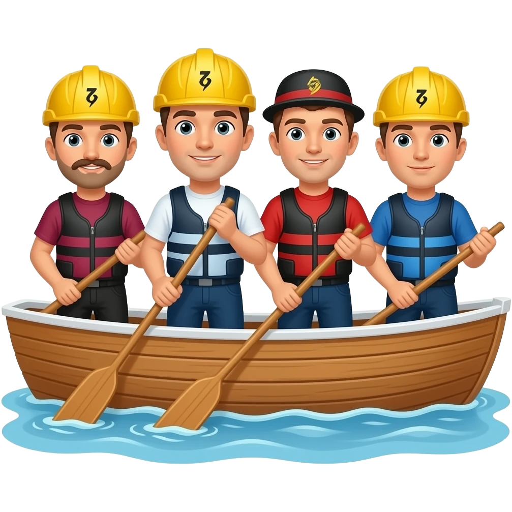 team of boat sailors emoji