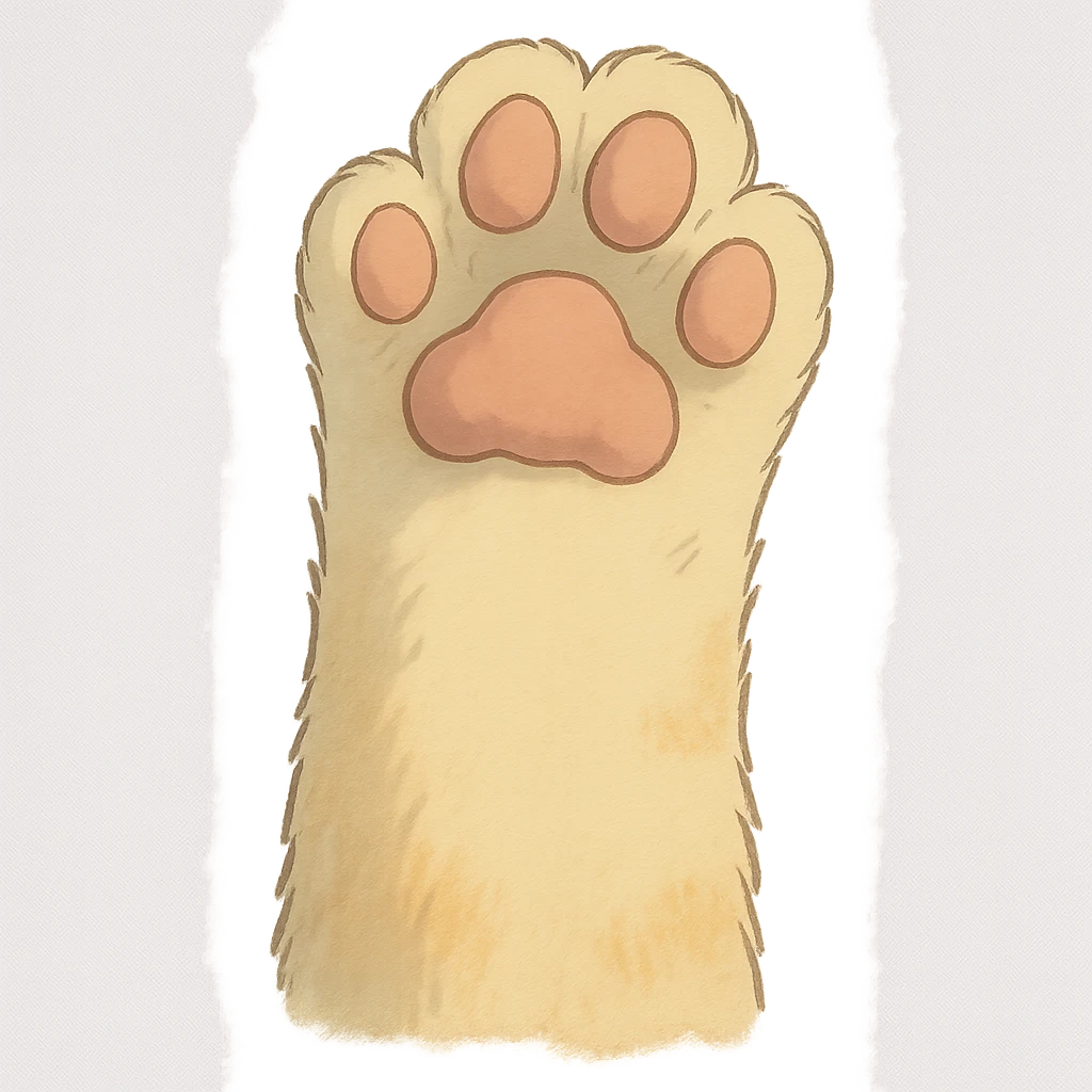 cat paw, soft shading, gentle colors emoji