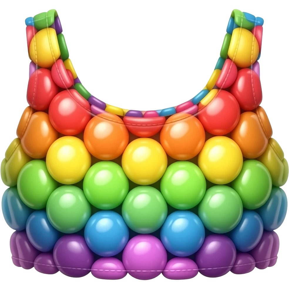 tank top made of round rainbow candies emoji