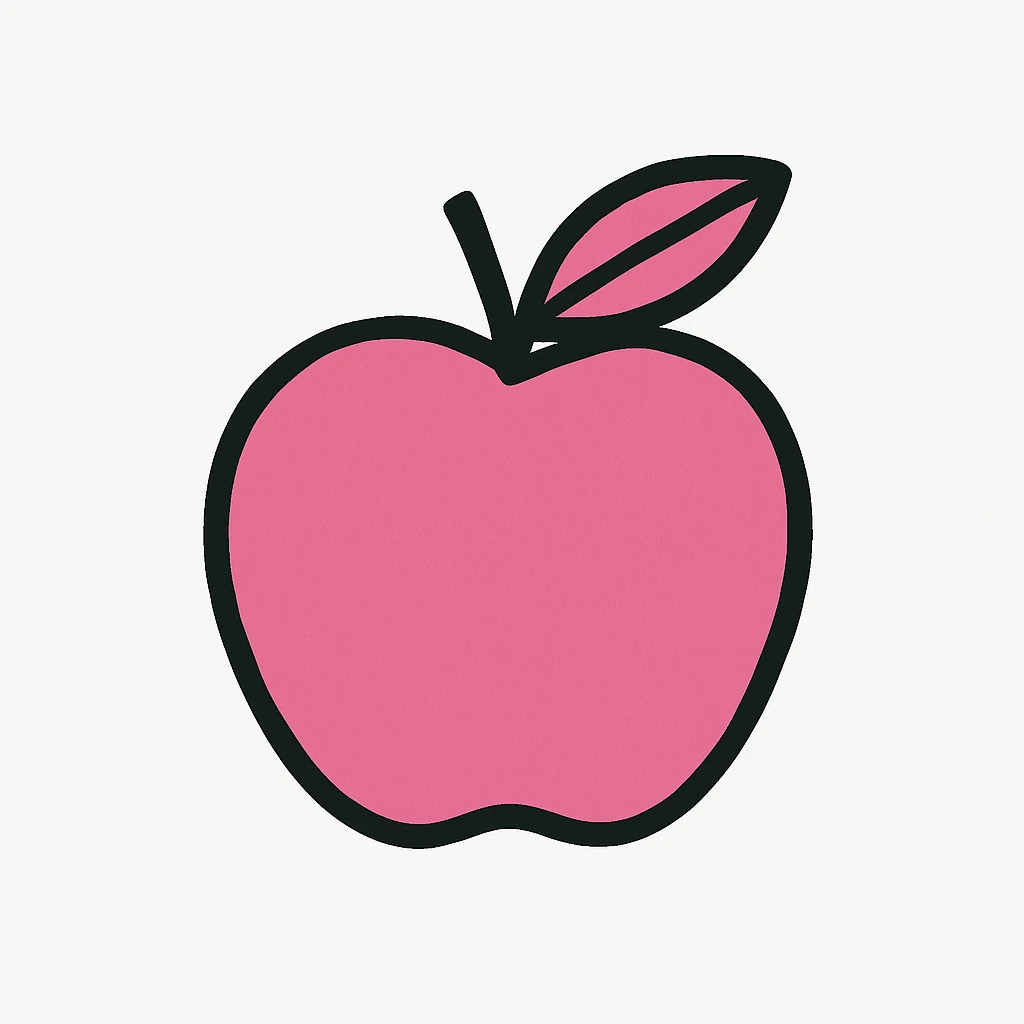 minimal pink and black fruit on white background, no text emoji