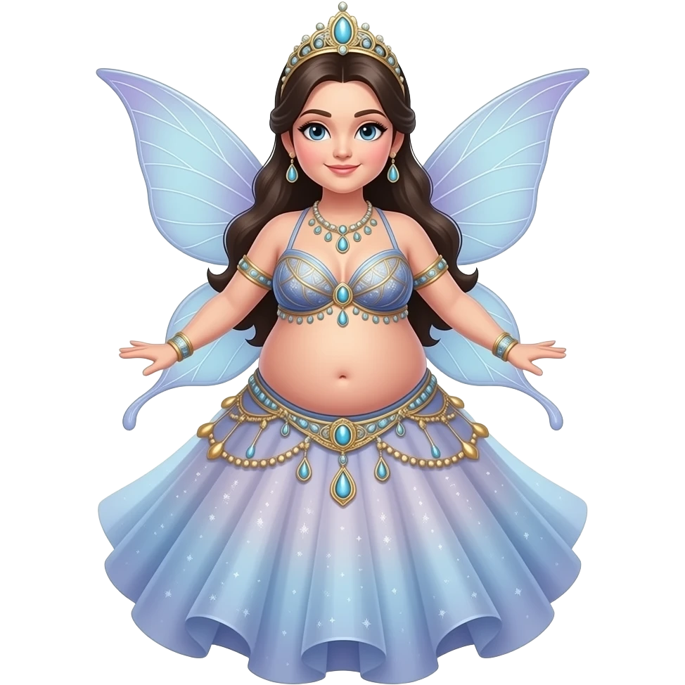 A fairy belly dancer,with a fat & full pot-belly. emoji