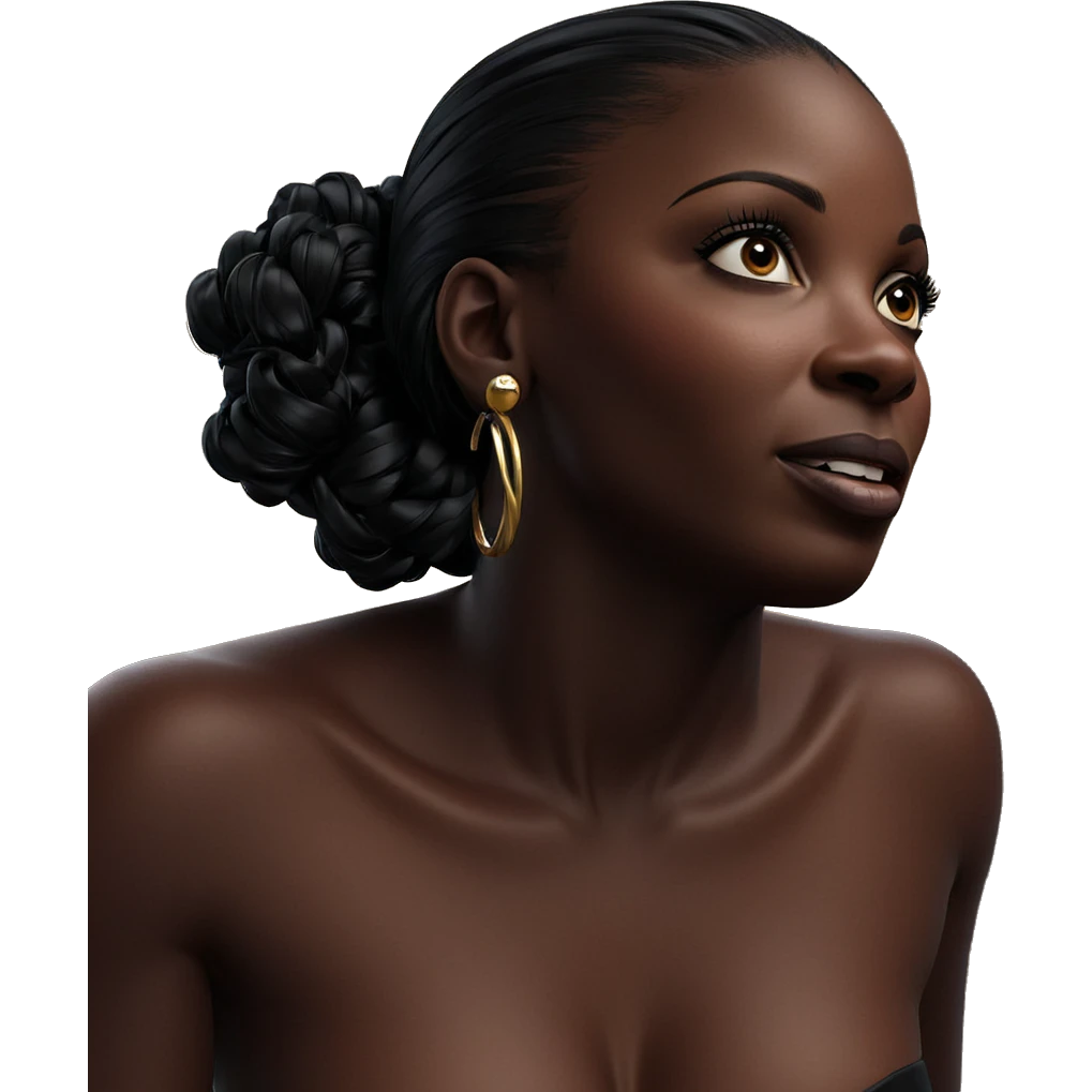 dark beauty with hoop earrings emoji