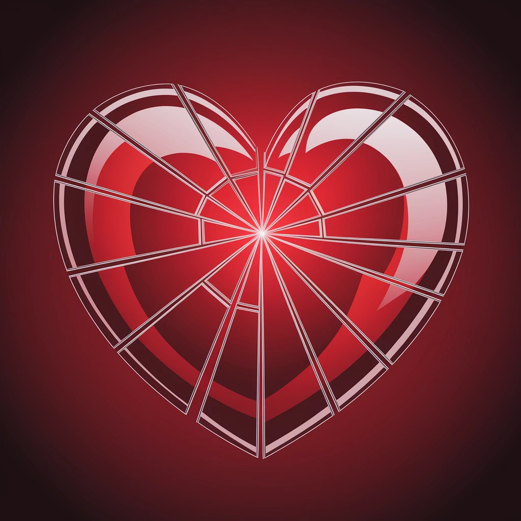 heart with a shattered mirror effect emoji