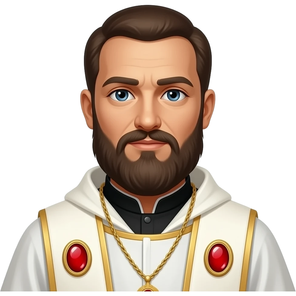 Coptic deacons white with red stone over both shoulders emoji