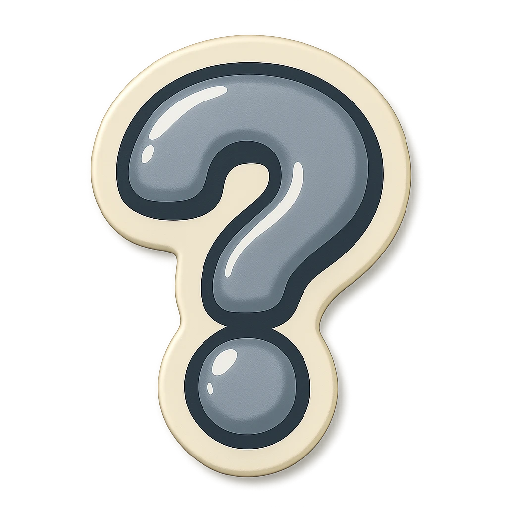gray question mark badge emoji