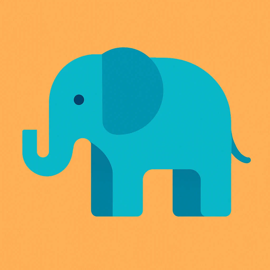 flat design style elephant emoji