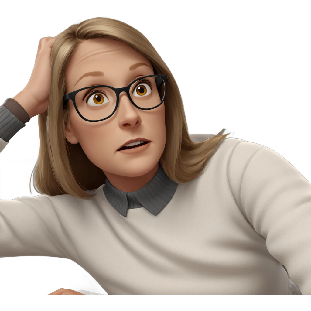 girl in white sweater indoors emoji