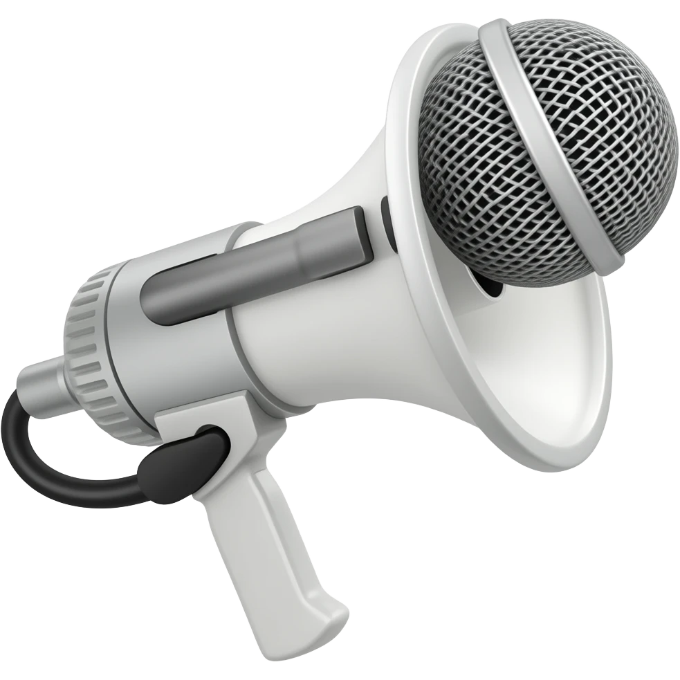 microphone attached to megaphone emoji