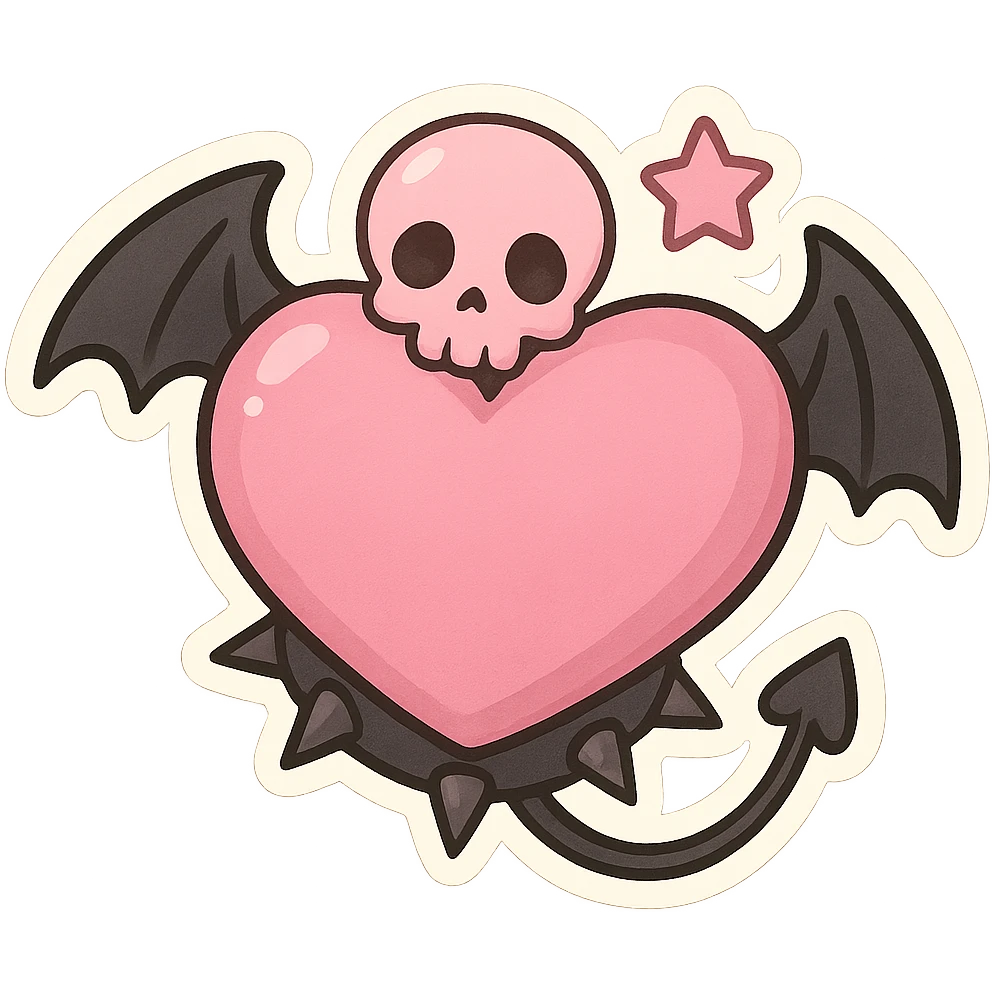 Goth pink object emoji