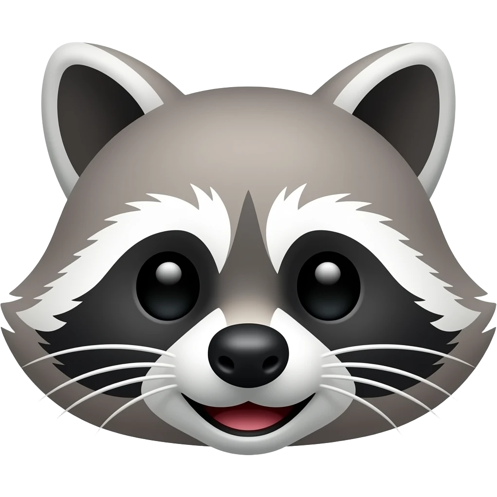 Raccoon smiling face emoji
