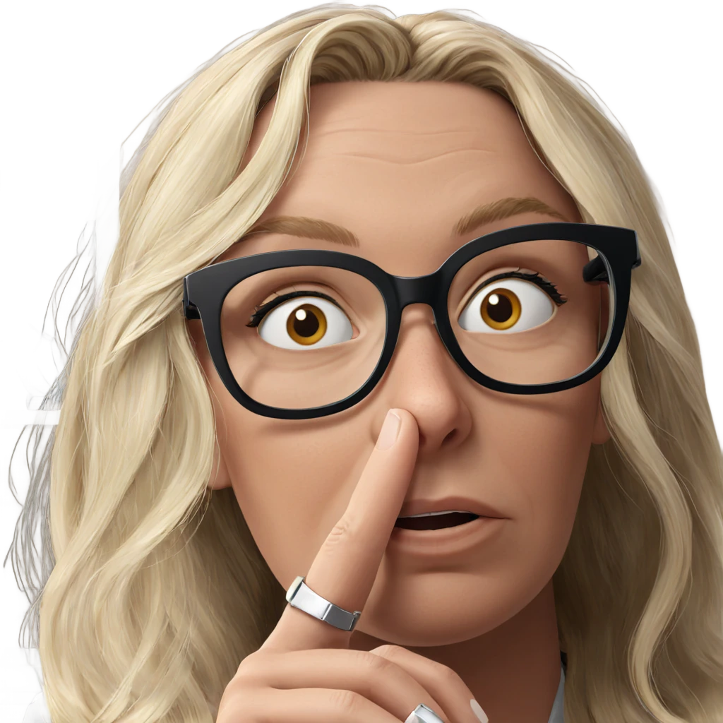blonde girl adjusting glasses portrait emoji