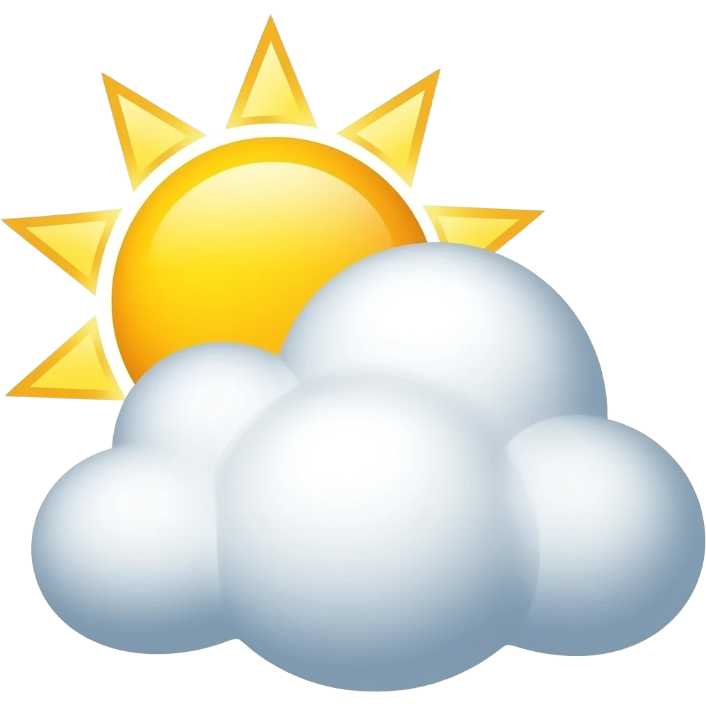 sun shinning from behind carton style fluffy cloud emoji
