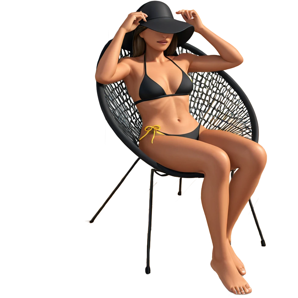 girl in swimsuit on chair emoji