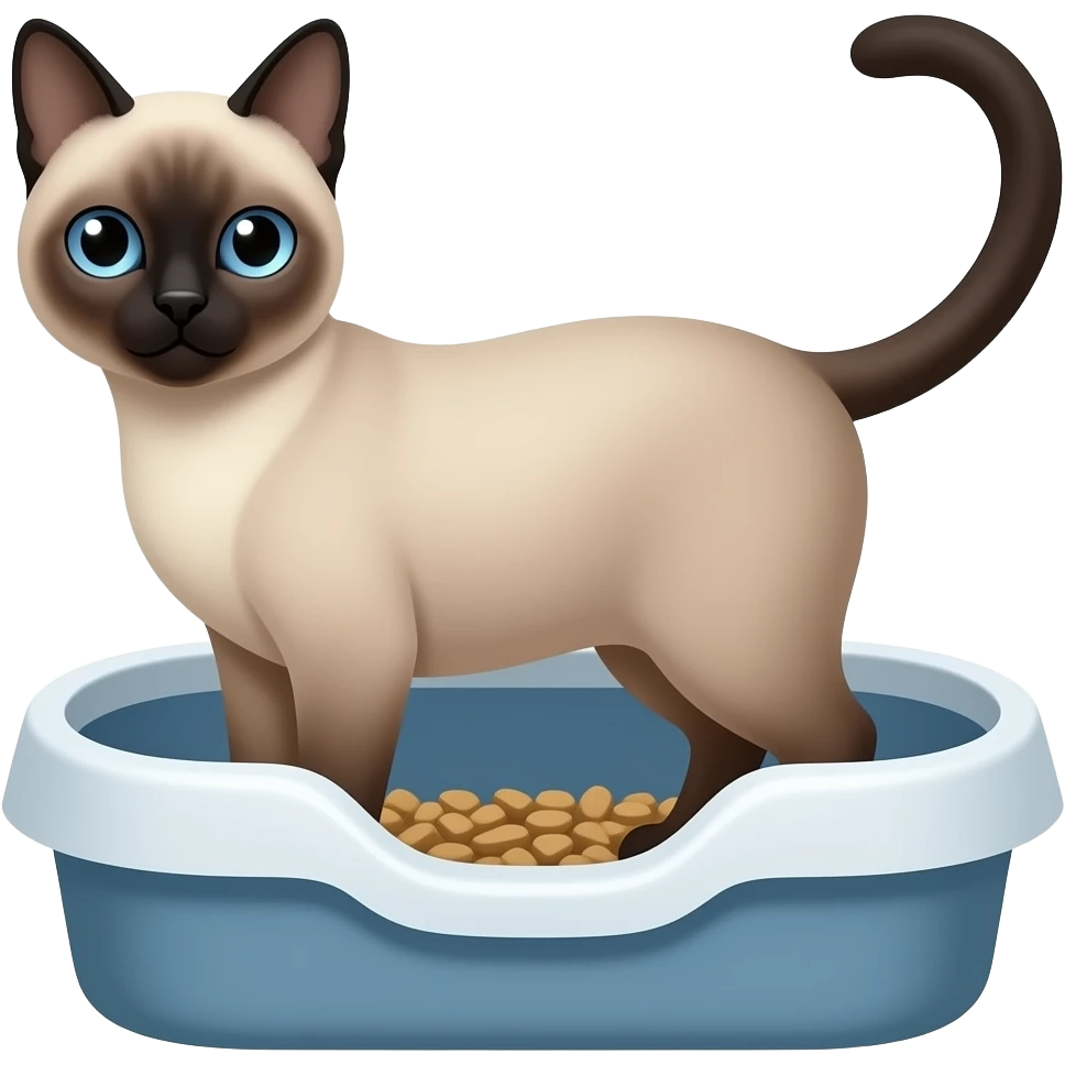 litter box with siamese emoji