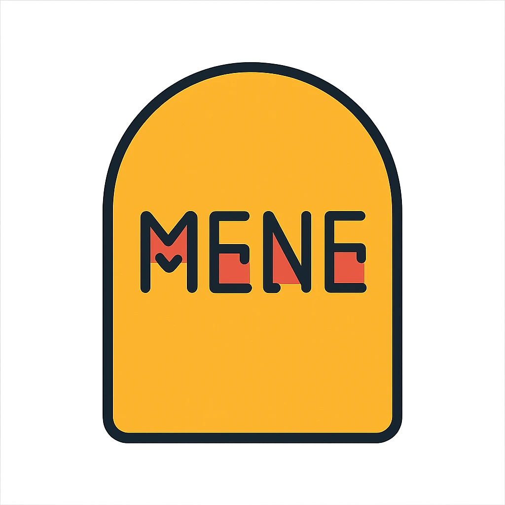 Mene as a flat color icon, bold shapes, clean outline, contemporary look emoji